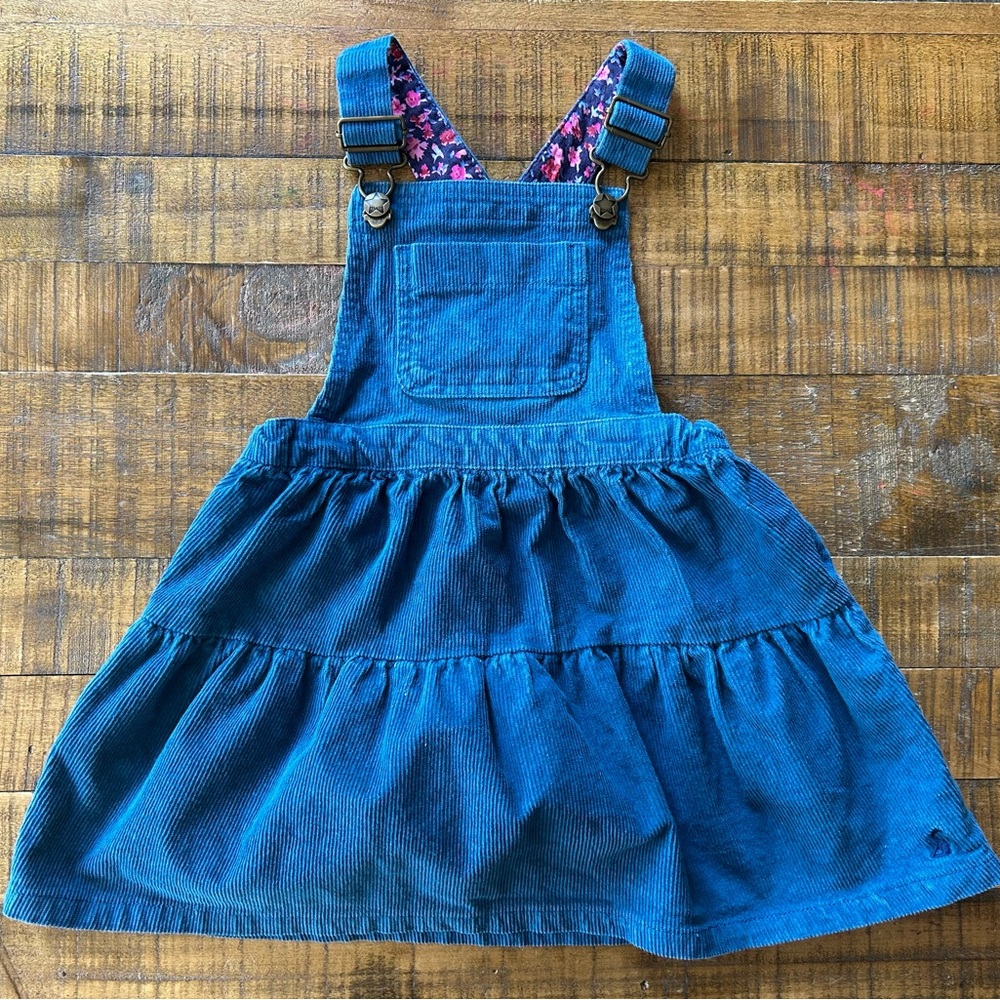 Joules | Blue Corduroy Overall Dress 3T